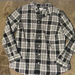 Black and White Plaid Men's Shirt